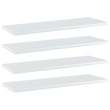 Ripiani per Libreria 4 pz Bianco Lucido 60x20x1,5cm Multistrato