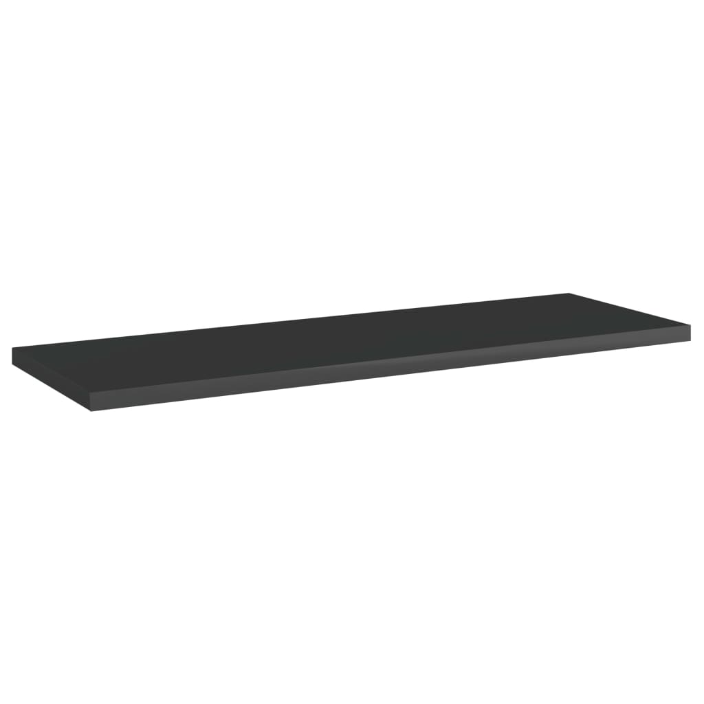 Ripiani per Libreria 4pz Nero Lucido 60x20x1,5cm Multistrato
