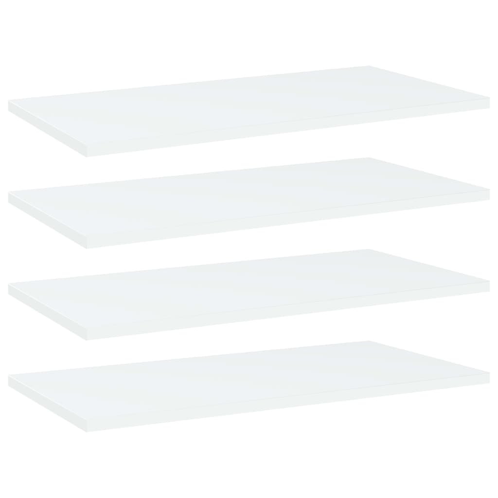 Ripiani per Libreria 4pz Bianchi 60x30x1,5 cm Legno Multistrato