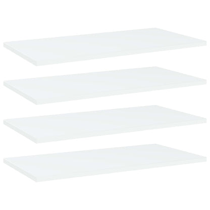 Ripiani per Libreria 4pz Bianchi 60x30x1,5 cm Legno Multistrato