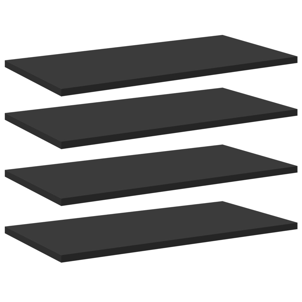 Ripiani per Libreria 8pz Neri 60x30x1,5cm in Legno Multistrato