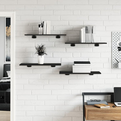 Ripiani per Libreria 8pz Neri 60x30x1,5cm in Legno Multistrato