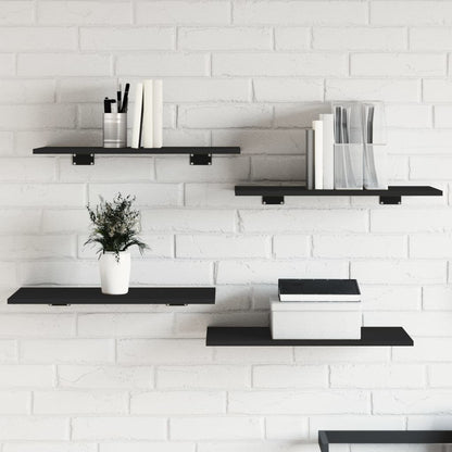 Ripiani per Libreria 8pz Neri 60x30x1,5cm in Legno Multistrato