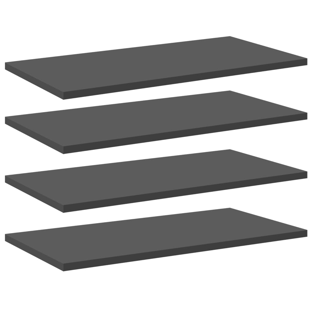 Ripiani per Libreria 8pz Grigi 60x30x1,5cm in Legno Multistrato