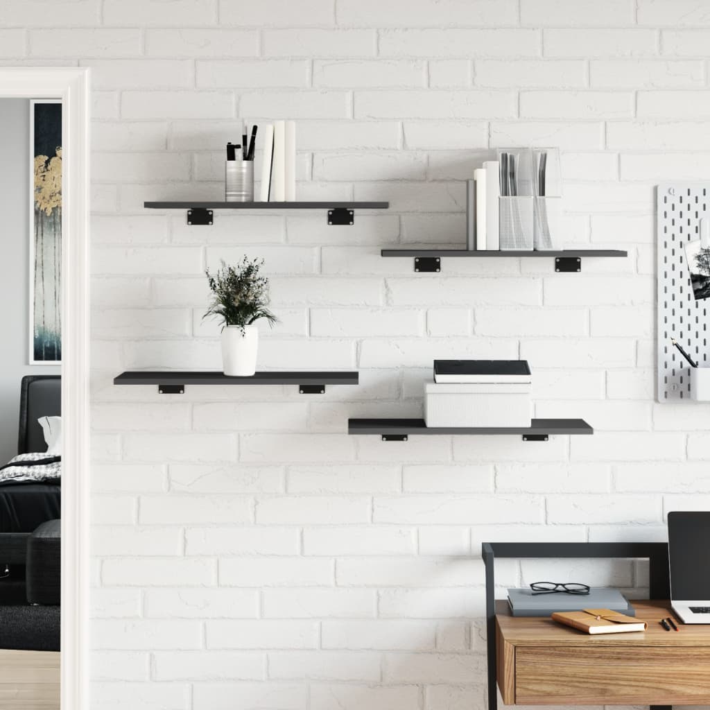 Ripiani per Libreria 8pz Grigi 60x30x1,5cm in Legno Multistrato