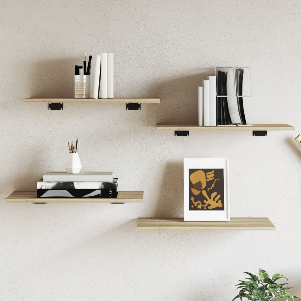 Ripiani per Libreria 4pz Rovere Sonoma 60x30x1,5cm Multistrato