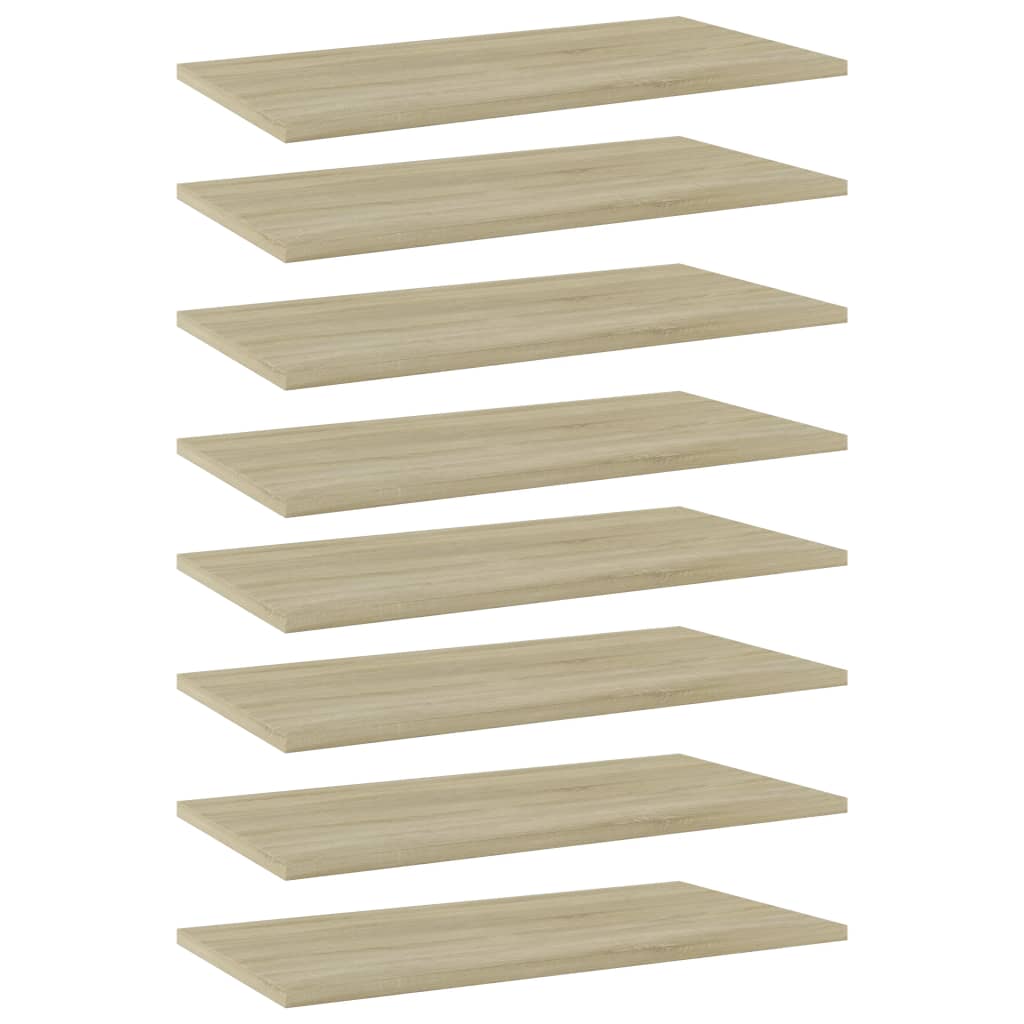 Ripiani per Libreria 8pz Rovere Sonoma 60x30x1,5cm Multistrato