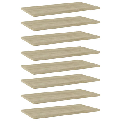 Ripiani per Libreria 8pz Rovere Sonoma 60x30x1,5cm Multistrato