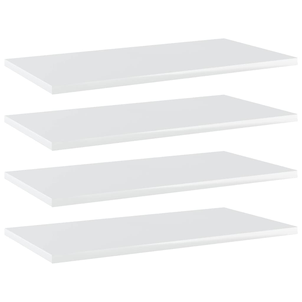 Ripiani per Libreria 4 pz Bianco Lucido 60x30x1,5cm Multistrato