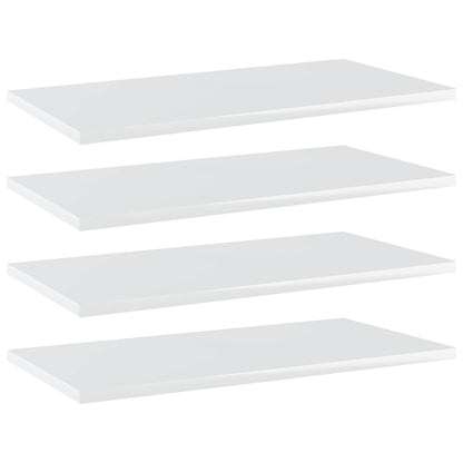 Ripiani per Libreria 4 pz Bianco Lucido 60x30x1,5cm Multistrato