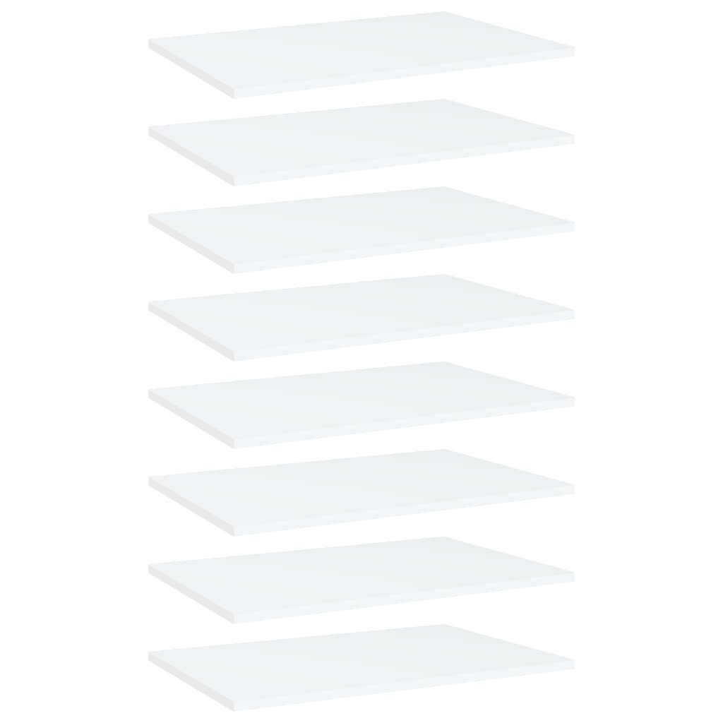 Ripiani per Libreria 8pz Bianchi 60x40x1,5 cm Legno Multistrato