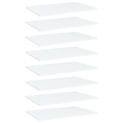 Ripiani per Libreria 8pz Bianchi 60x40x1,5 cm Legno Multistrato