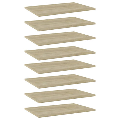 Ripiani per Libreria 8pz Rovere Sonoma 60x40x1,5cm Multistrato