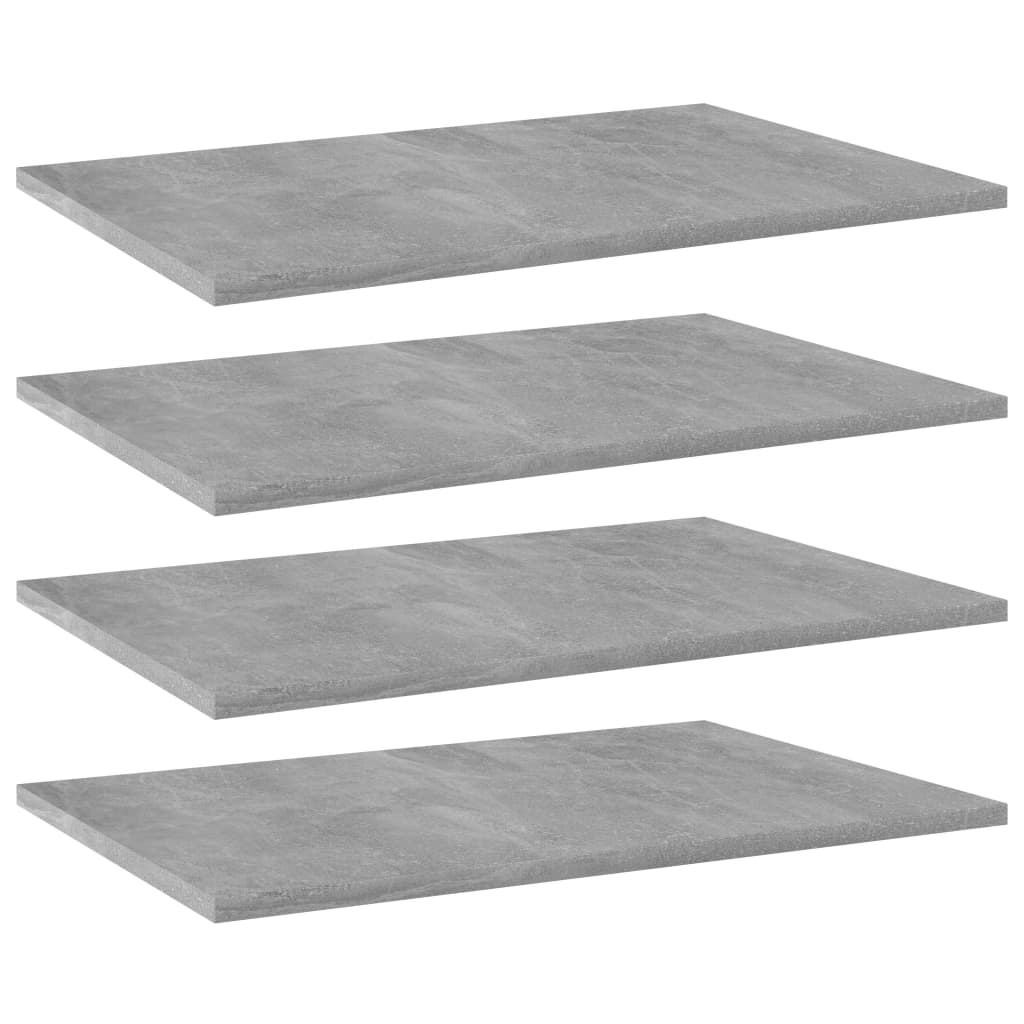 Ripiani per Libreria 4pz Grigio Cemento 60x40x1,5cm Multistrato
