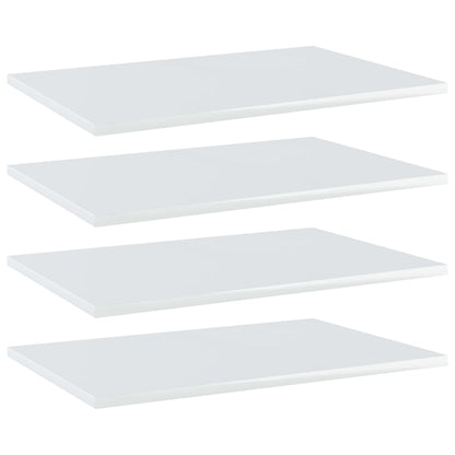 Ripiani per Libreria 4 pz Bianco Lucido 60x40x1,5cm Multistrato