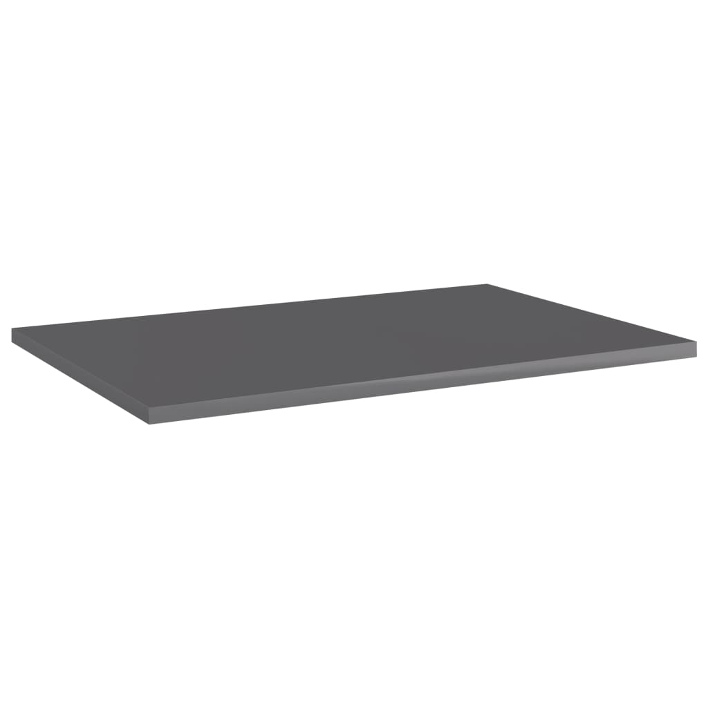 Ripiani per Libreria 8pz Grigio Lucido 60x40x1,5cm Multistrato