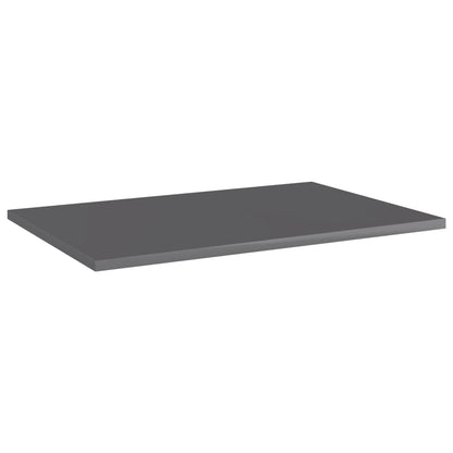Ripiani per Libreria 8pz Grigio Lucido 60x40x1,5cm Multistrato