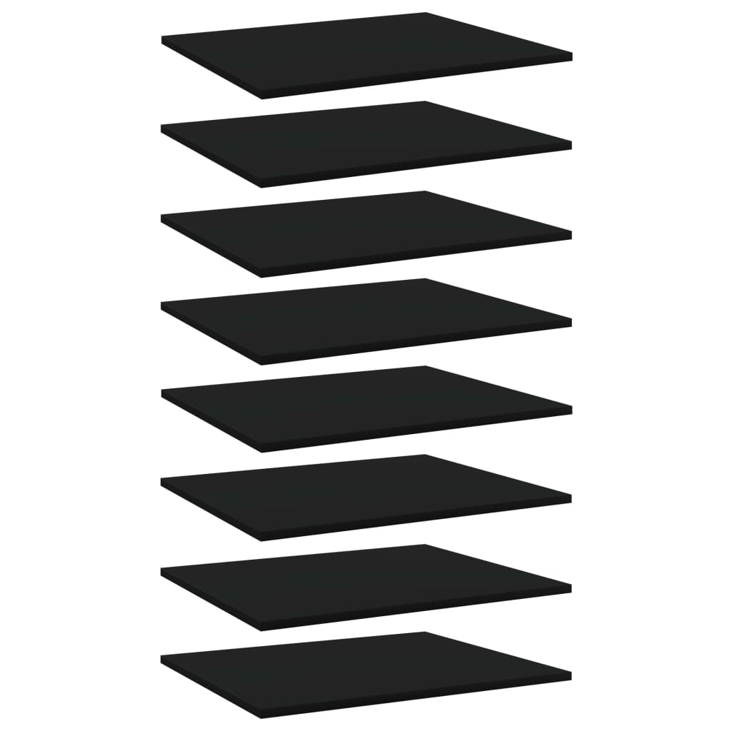 Ripiani per Libreria 8pz Neri 60x50x1,5cm in Legno Multistrato