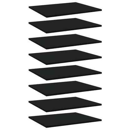 Ripiani per Libreria 8pz Neri 60x50x1,5cm in Legno Multistrato