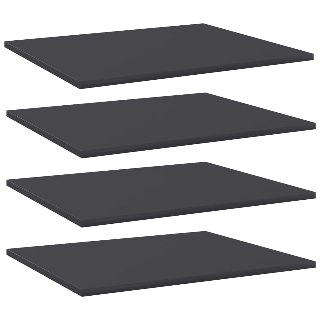 Ripiani per Libreria 4pz Grigi 60x50x1,5cm in Legno Multistrato
