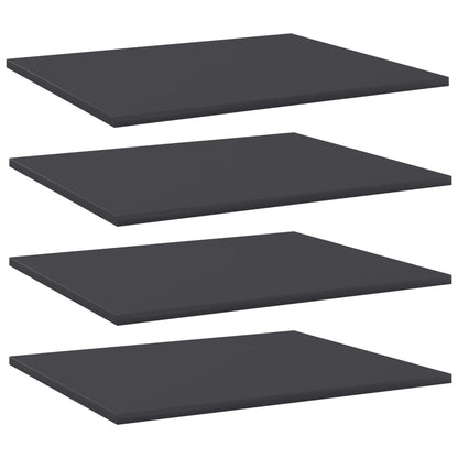 Ripiani per Libreria 4pz Grigi 60x50x1,5cm in Legno Multistrato