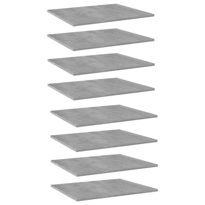 Ripiani per Libreria 8pz Grigio Cemento 60x50x1,5cm Multistrato