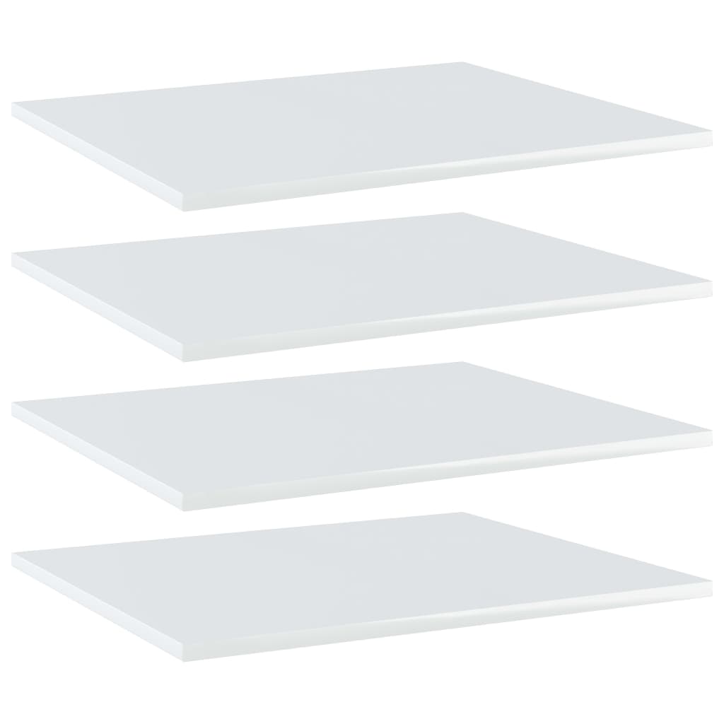 Ripiani per Libreria 4 pz Bianco Lucido 60x50x1,5cm Multistrato