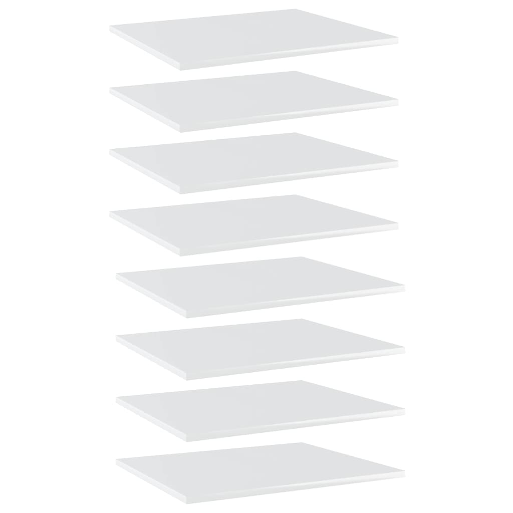 Ripiani per Libreria 8pz Bianco Lucido 60x50x1,5cm Multistrato