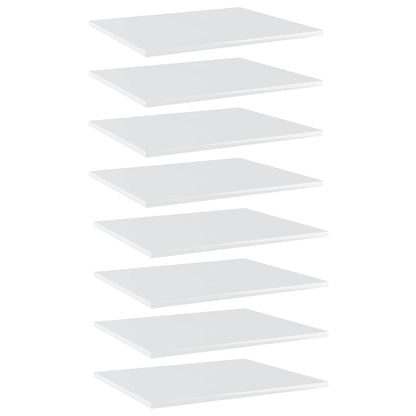 Ripiani per Libreria 8pz Bianco Lucido 60x50x1,5cm Multistrato