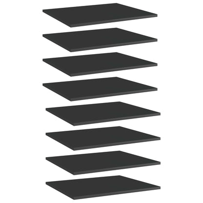Ripiani per Libreria 8pz Nero Lucido 60x50x1,5cm Multistrato