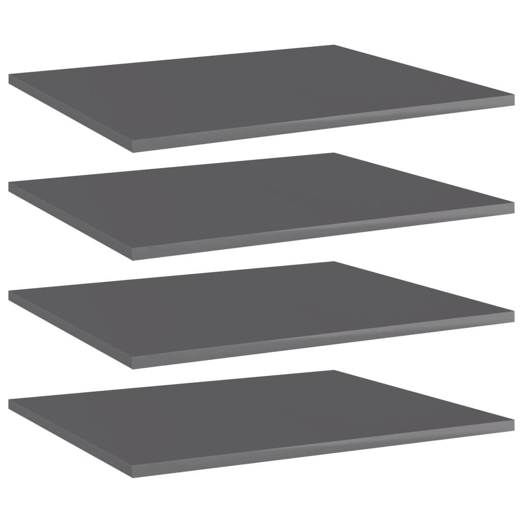 Ripiani per Libreria 4pz Grigio Lucido 60x50x1,5cm Multistrato