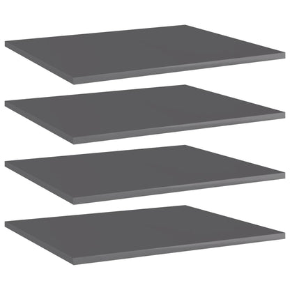 Ripiani per Libreria 4pz Grigio Lucido 60x50x1,5cm Multistrato