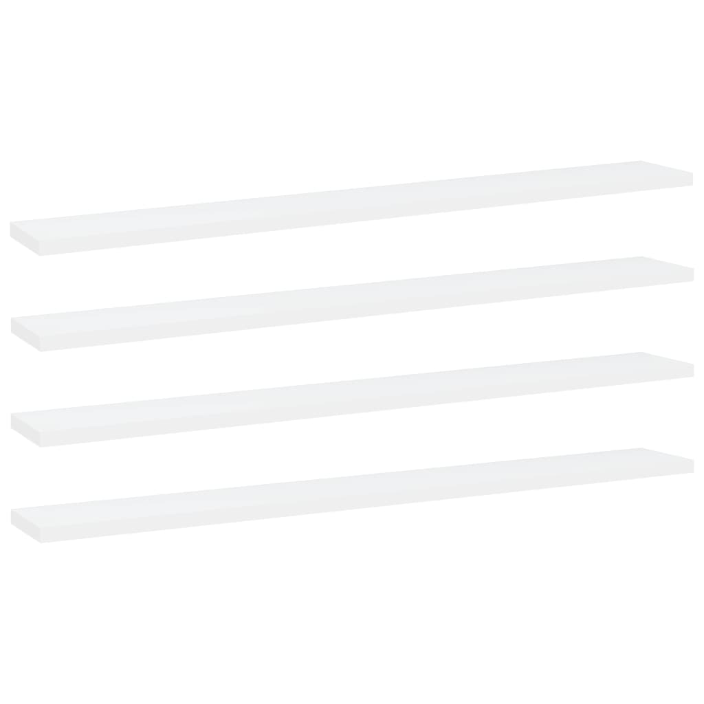 Ripiani per Libreria 4pz Bianchi 80x10x1,5 cm Legno Multistrato