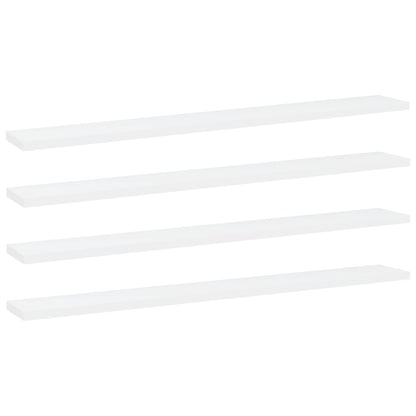 Ripiani per Libreria 4pz Bianchi 80x10x1,5 cm Legno Multistrato