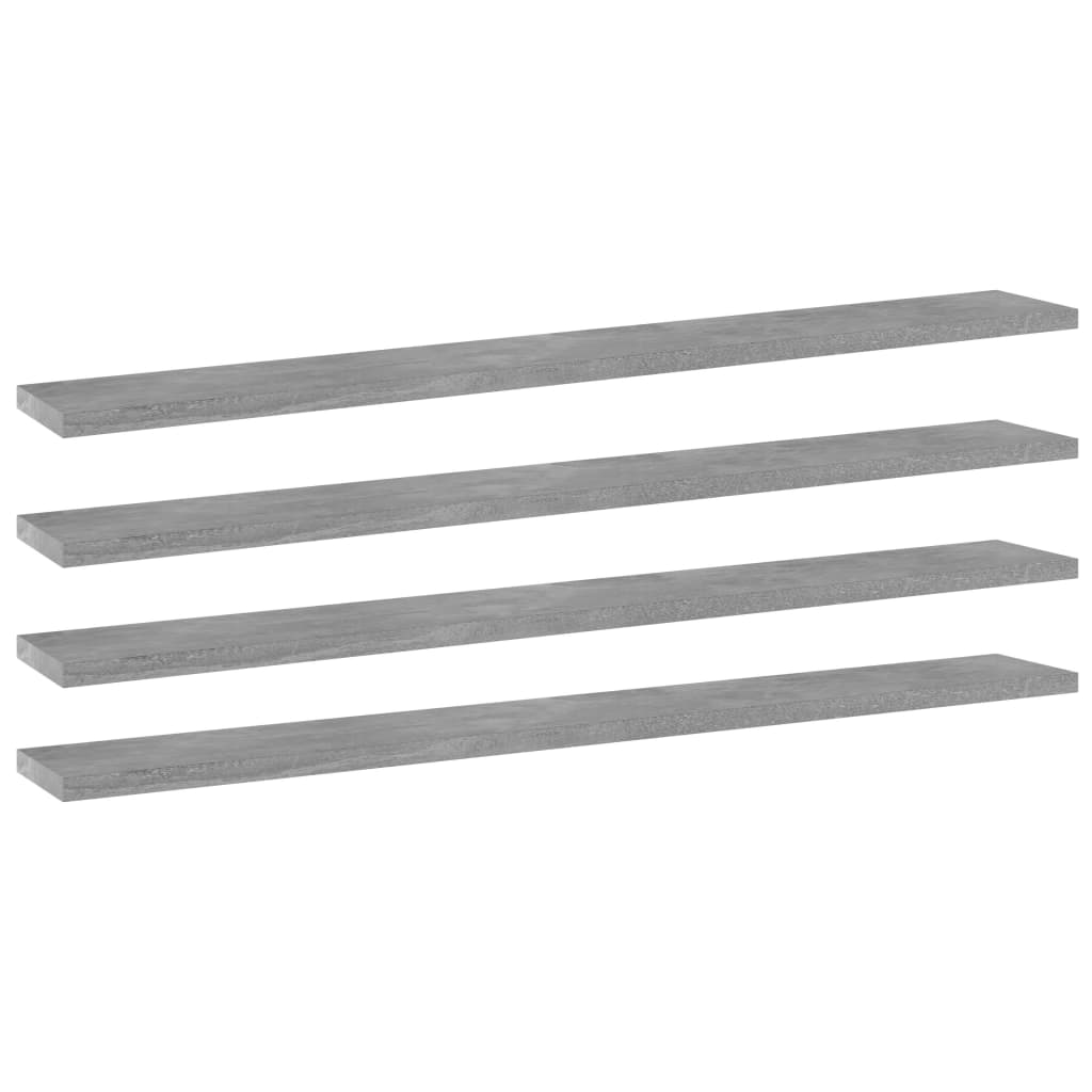 Ripiani per Libreria 4pz Grigio Cemento 80x10x1,5cm Multistrato