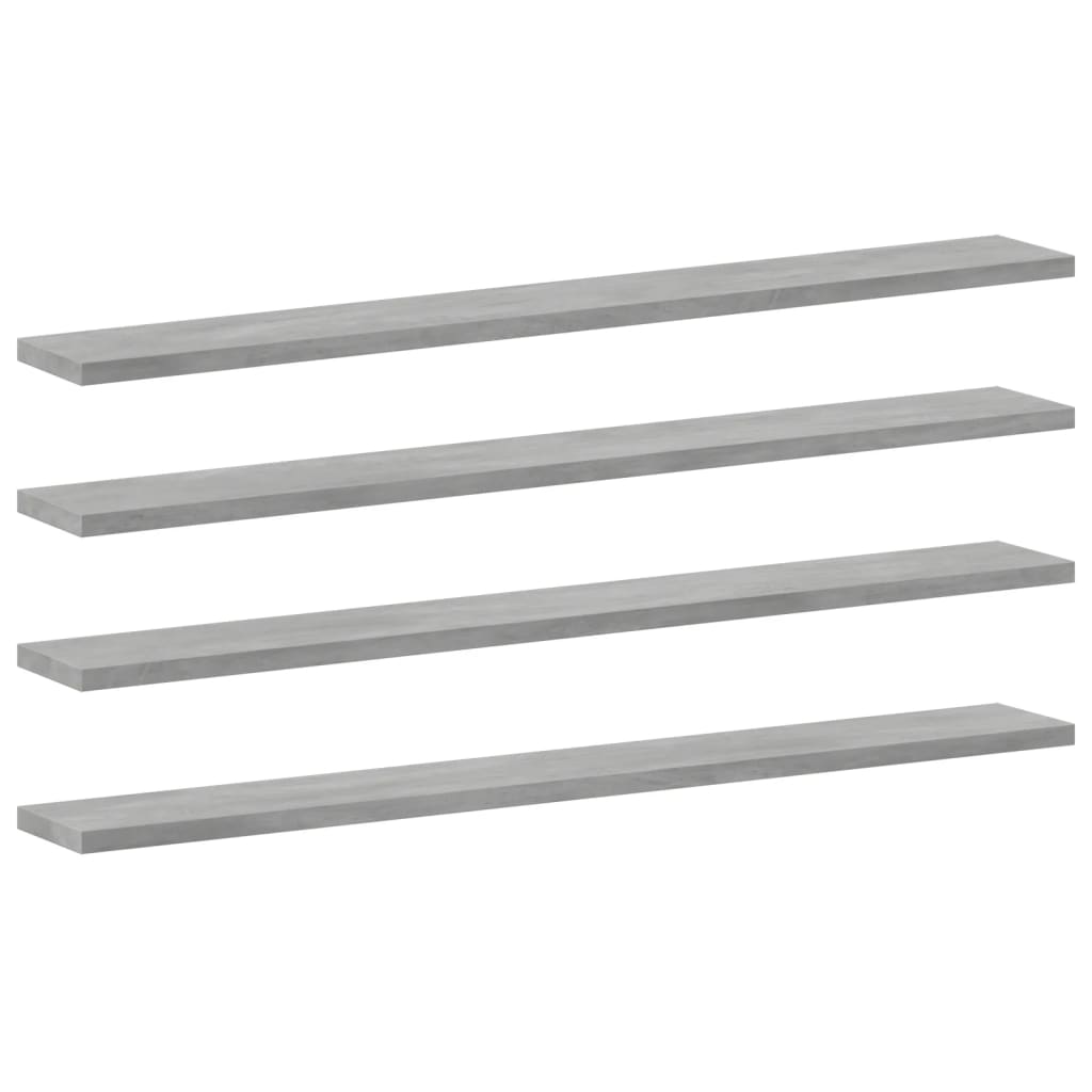 Ripiani per Libreria 8pz Grigio Cemento 80x10x1,5cm Multistrato