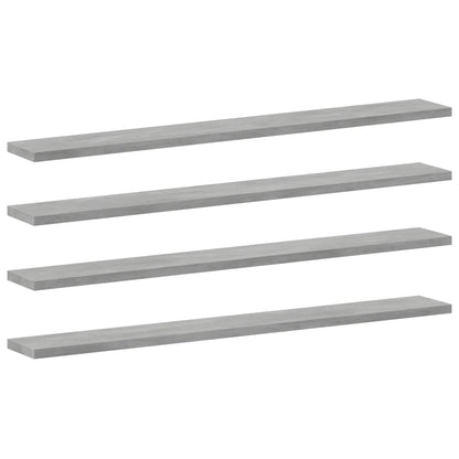 Ripiani per Libreria 8pz Grigio Cemento 80x10x1,5cm Multistrato