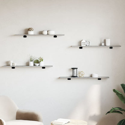 Ripiani per Libreria 8pz Grigio Cemento 80x10x1,5cm Multistrato