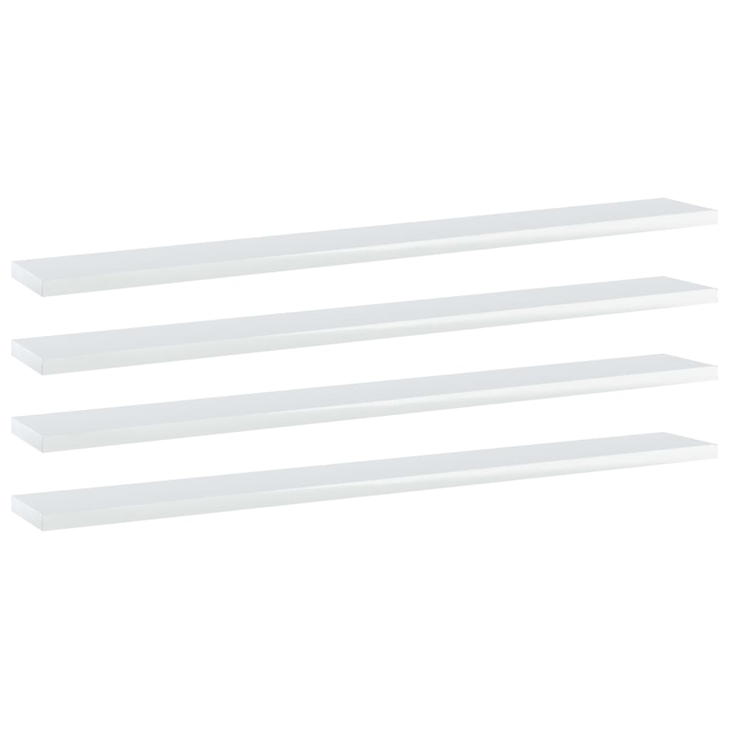 Ripiani per Libreria 4 pz Bianco Lucido 80x10x1,5cm Multistrato