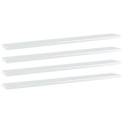 Ripiani per Libreria 4 pz Bianco Lucido 80x10x1,5cm Multistrato