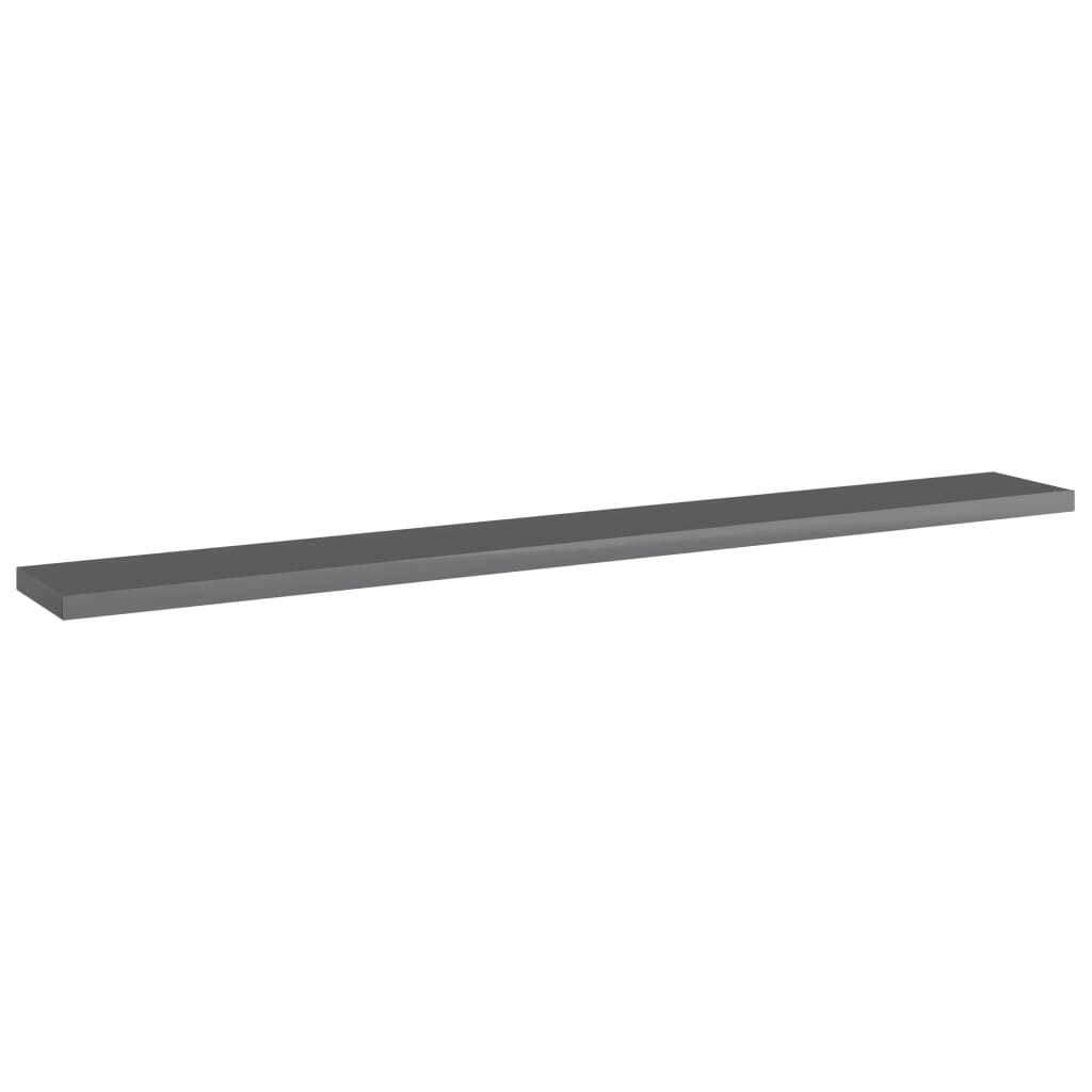 Ripiani per Libreria 4pz Grigio Lucido 80x10x1,5cm Multistrato