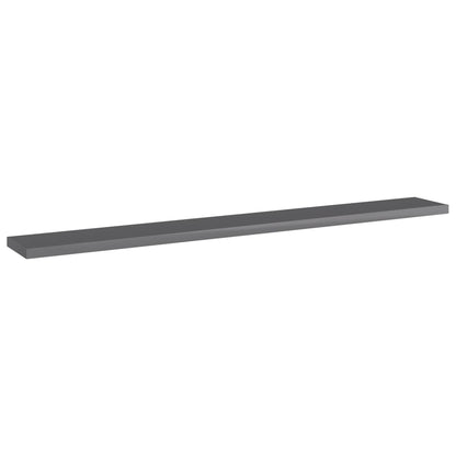 Ripiani per Libreria 4pz Grigio Lucido 80x10x1,5cm Multistrato