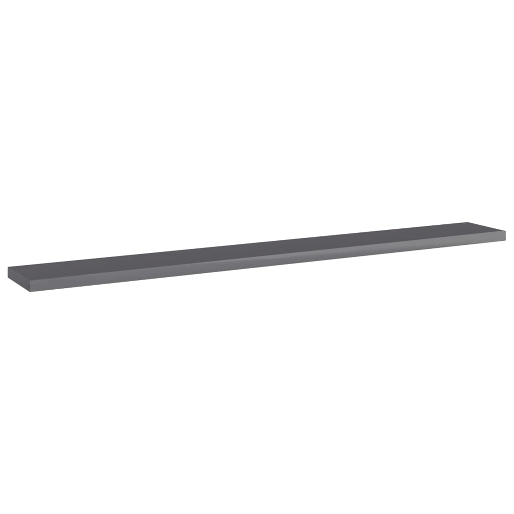 Ripiani per Libreria 8pz Grigio Lucido 80x10x1,5cm Multistrato