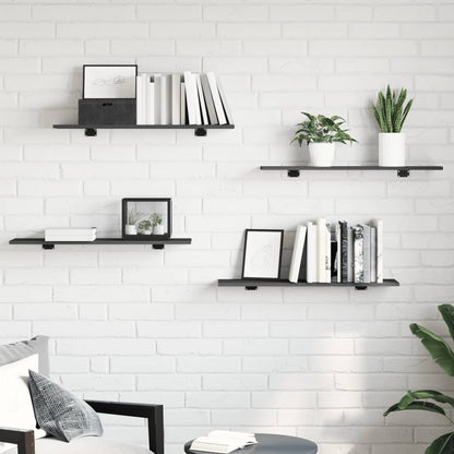 Ripiani per Libreria 4pz Grigi 80x20x1,5cm in Legno Multistrato