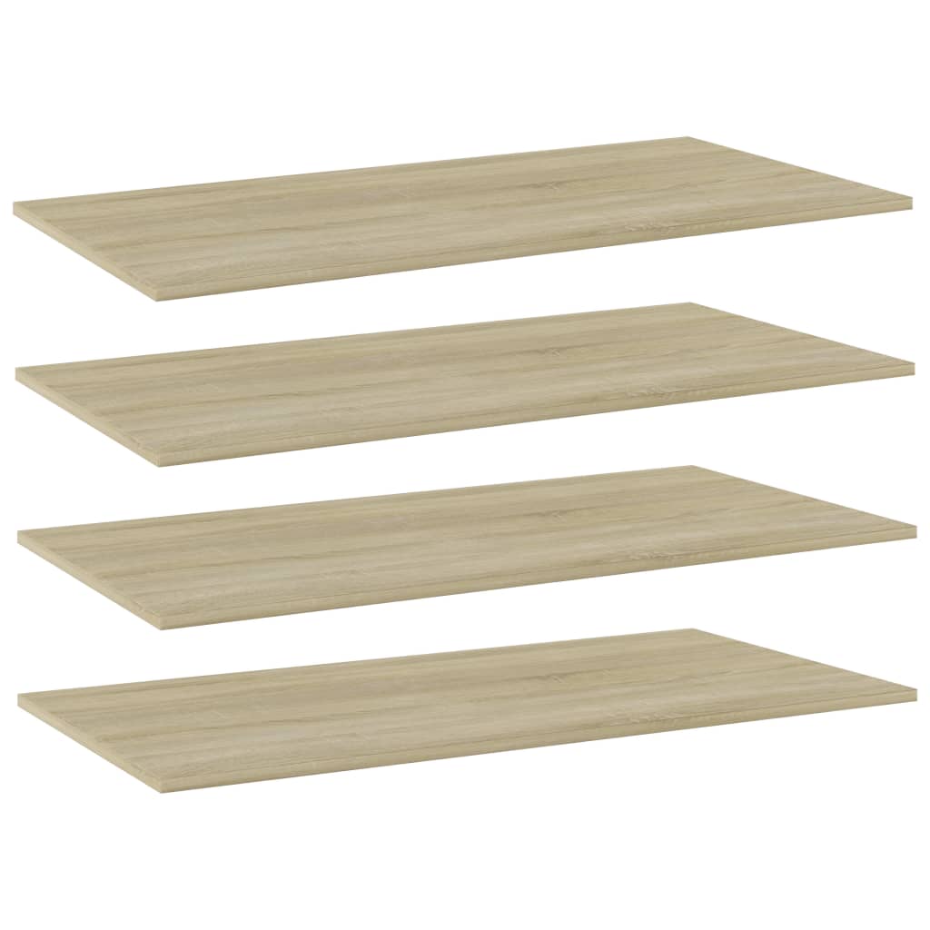 Ripiani per Libreria 4pz Rovere Sonoma 80x20x1,5cm Multistrato