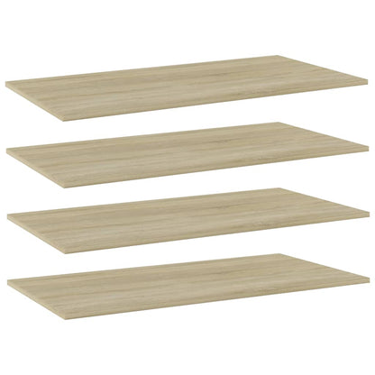 Ripiani per Libreria 4pz Rovere Sonoma 80x20x1,5cm Multistrato