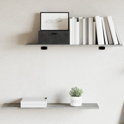 Ripiani per Libreria 4pz Grigio Cemento 80x20x1,5cm Multistrato