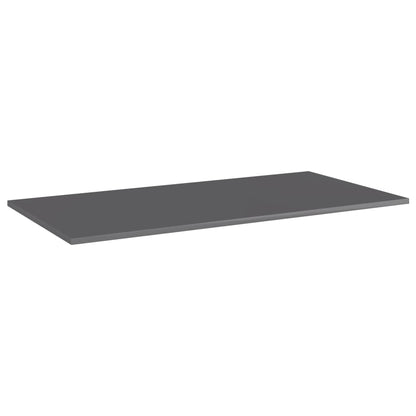 Ripiani per Libreria 4pz Grigio Lucido 80x20x1,5cm Multistrato