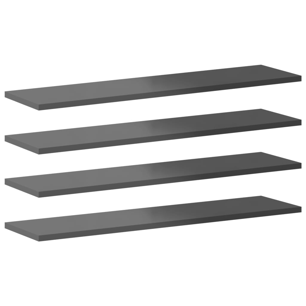 Ripiani per Libreria 8pz Grigio Lucido 80x20x1,5cm Multistrato