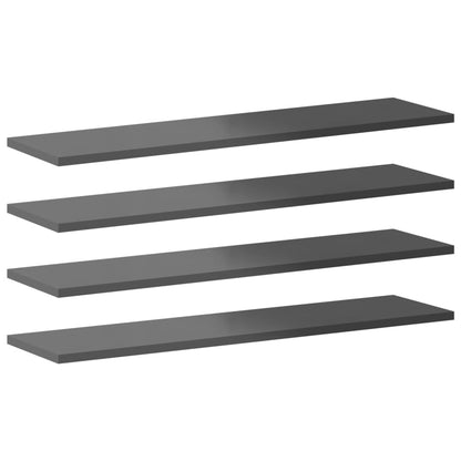 Ripiani per Libreria 8pz Grigio Lucido 80x20x1,5cm Multistrato